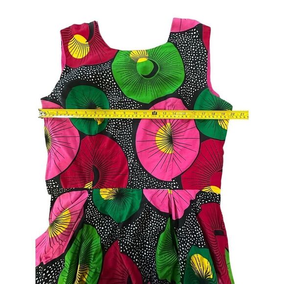 African Tribal Inspired BOHO Cotton Handmade A-Line Colorful Mini Dress Medium - Picture 8 of 15